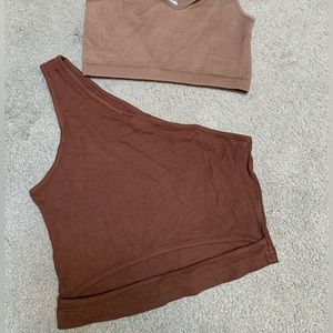 Brown crop tops